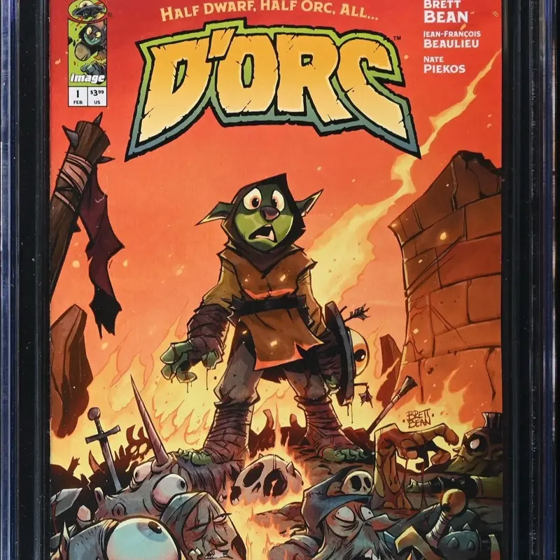 D’Orc #1 First Print CGC Signature Series Comic Book, 9.8 Grade, Signed by Brett Bean