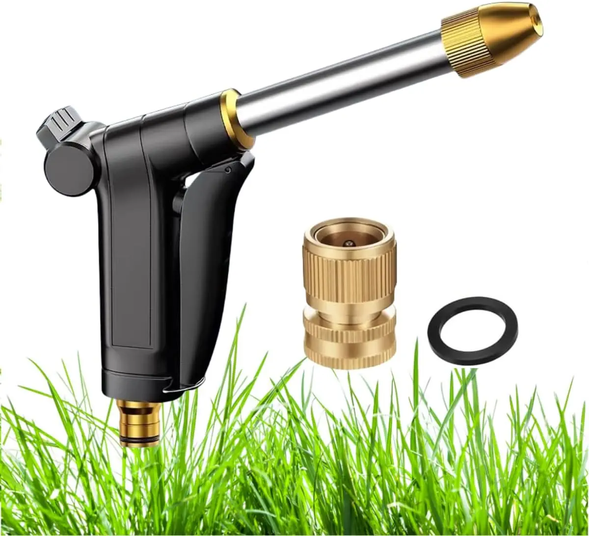 High Pressure Water Hose Nozzle - Multifunction Outdoor Hose Accessory with Adjustable Spray Patterns, 360-Degree Rotation for Car Wash, Lawn Care, Multifunction Nozzle