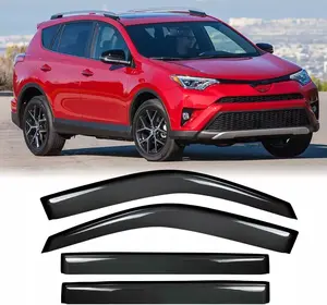 Dark Side Window Visor, Car Exterior Accessory, WeatherShield Rain Deflector for 2013-2018 RAV-4, Dark Visor, Car Window Covers