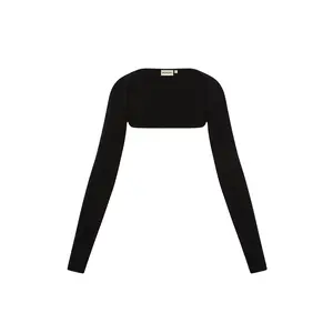 Silver Lake Knitwear Bolero - Black Rib