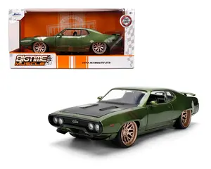 Jada 1:24 1972 Plymouth GTX Green Metallic Diecast Model Car