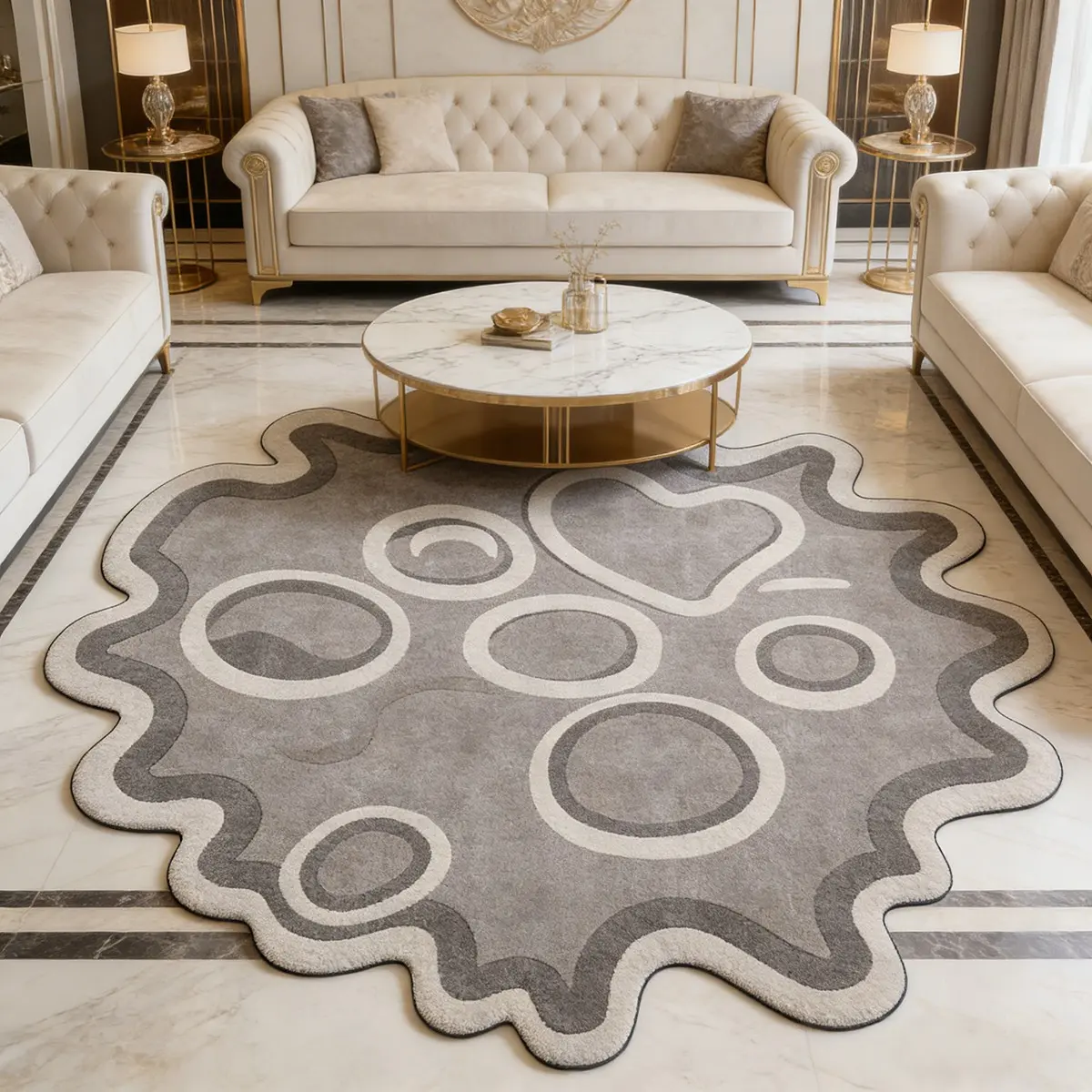 1 pcs, lunar surface print rug, Decorative rug, Home decorative rug, House Decor Rug, irregular shape, modern style, carpet, machine washable, non-slip, soft and comfortable, suitable for living room, bedroom