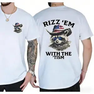 Ship Within 24 HoursRizz 'Em With The 'Tism Raccoon T-Shirt, Funny Cowboy Raccoon Shirt, Western Style Vintage Trendy Shirt - Shirt Graphic Tees For Men - Gifts For All