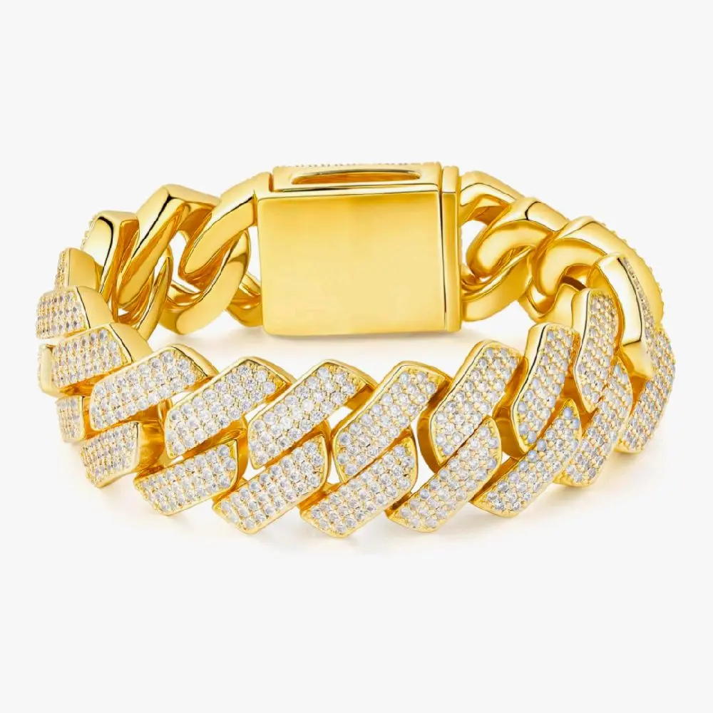 Premium 20mm Ice Saw Cuban Link Bracelet Unisex Statement Chain Heavy Duty Durability Bold Style