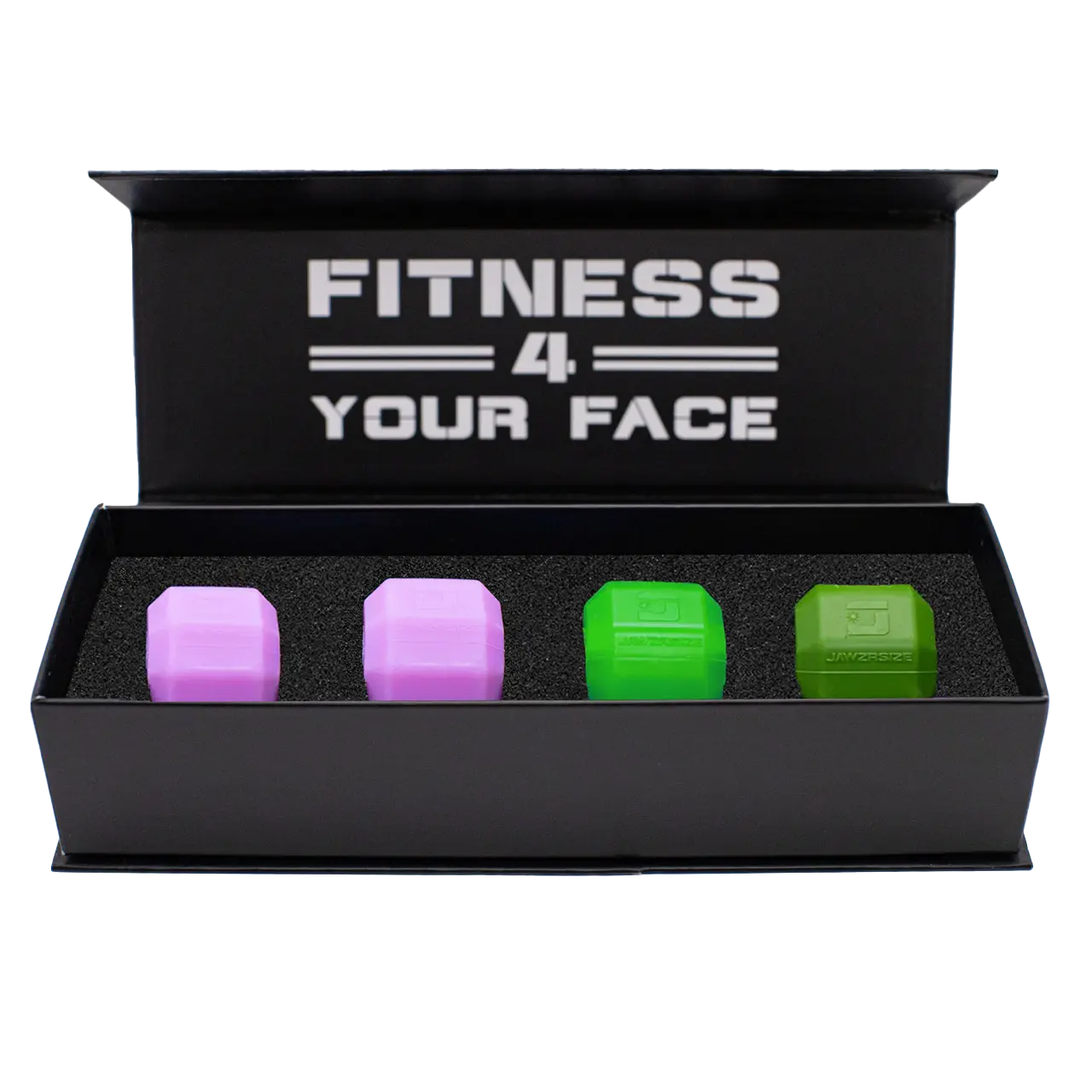 Jawzrsize Pop 'N Go and Custom Fit Jaw Enhancer - Jaw, Face, and Neck Exerciser, Helps Reduce Stress and Cravings - Facial Exercise (Total Contouring Kit, Pink & Green)