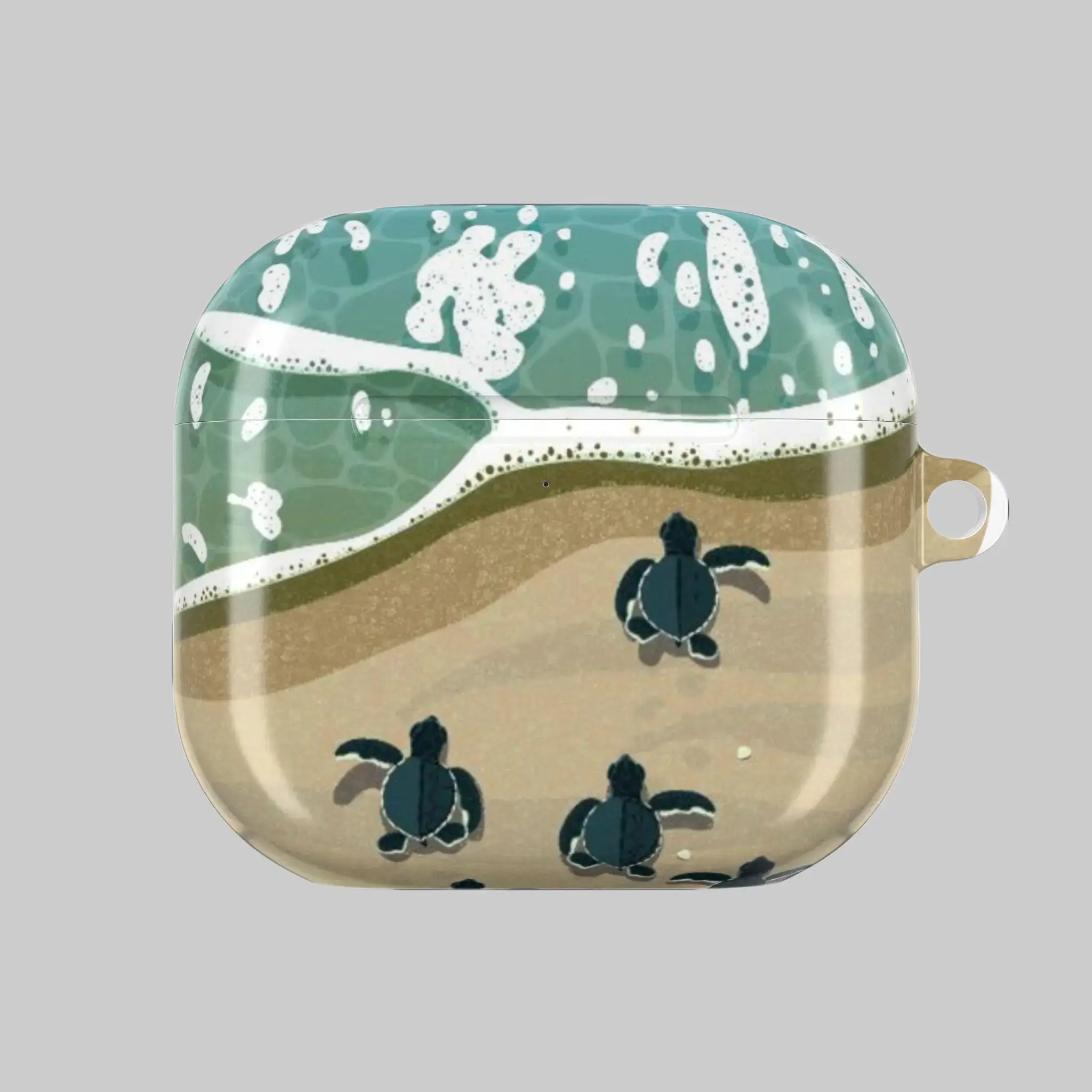 Sea Turtle AirPods Pro Case Cover, Cute Beach Wave Protective Earbuds Case, Ocean Turtle AirPods Case for Summer