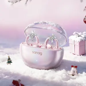 Sanag S6S Nova AI Translation Clip-On Earbuds + Flowing Starlight Earrings Bundle – Smart Audio Meets Statement Style, Jewelry-Fit Design, No Sound Leak, Sweat-Proof, All-Day Comfort for Work, Commute & Travel