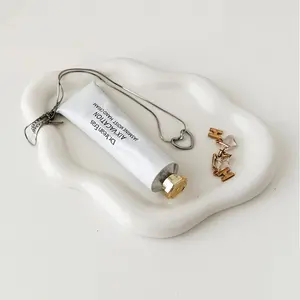 Dish Trinket Tray for Women, Ring Dish Holder,  Cloud Shape Ceramic Plate Cute Things Vanity Aesthetic Room Decor Mother's Day Birthday (White)