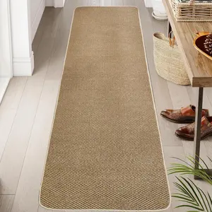 Imitation Sisal Long Mat, Solid Color Bohemian Farmhouse Style Mat, Durable Decorative Mat, Easy To Take Care Of, Suitable for The Door, Corridor, Garden, Kitchen Long Mat, Boho Runner Rug, Bohemian Style Rugs