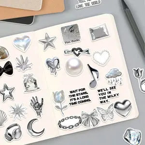 30 Silver Mood Stickers, Suitable for Scrapbooks, Diaries, Laptops, Water Bottles, Cars, Automobile Decals, Bumper Stickers, and Other Faith-based Designs; A Gift with Positive Messages.