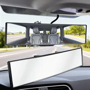 Rear View Mirror, Chrome Anti-glare Panoramic Rear Mirrors Universal Convex Car Interior Clip on Extra Big Wide Angle Rearview Mirror Extender to Reduce Blind Spot for Car SUV Trucks