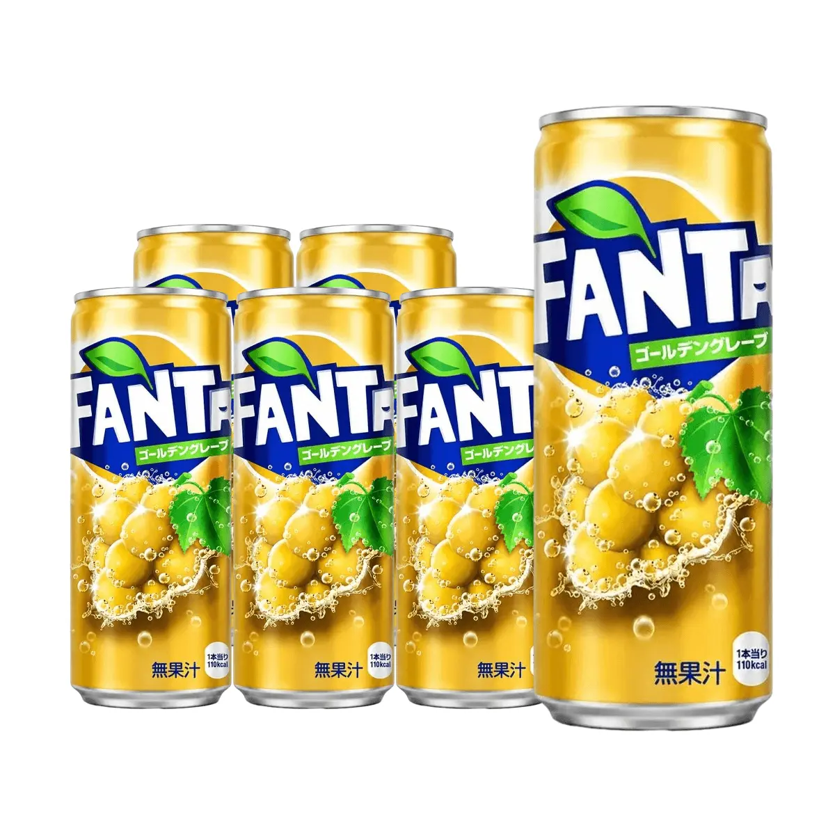 Fanta Japan Golden Grape Soda, 500ml 6-Pack Fruity Sparkling Beverage, Refreshing Fizzy Drink