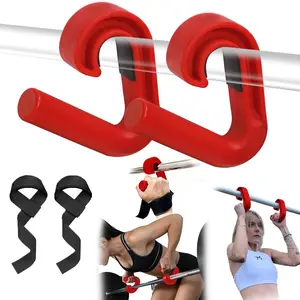45/90  Neutral Grip Pull Up Handles with Lifting Straps - Heavy Duty Angled Barbell Grips & Pull Up Bar Grips for  Gym, Deadlifts, Rows -  Wrist &