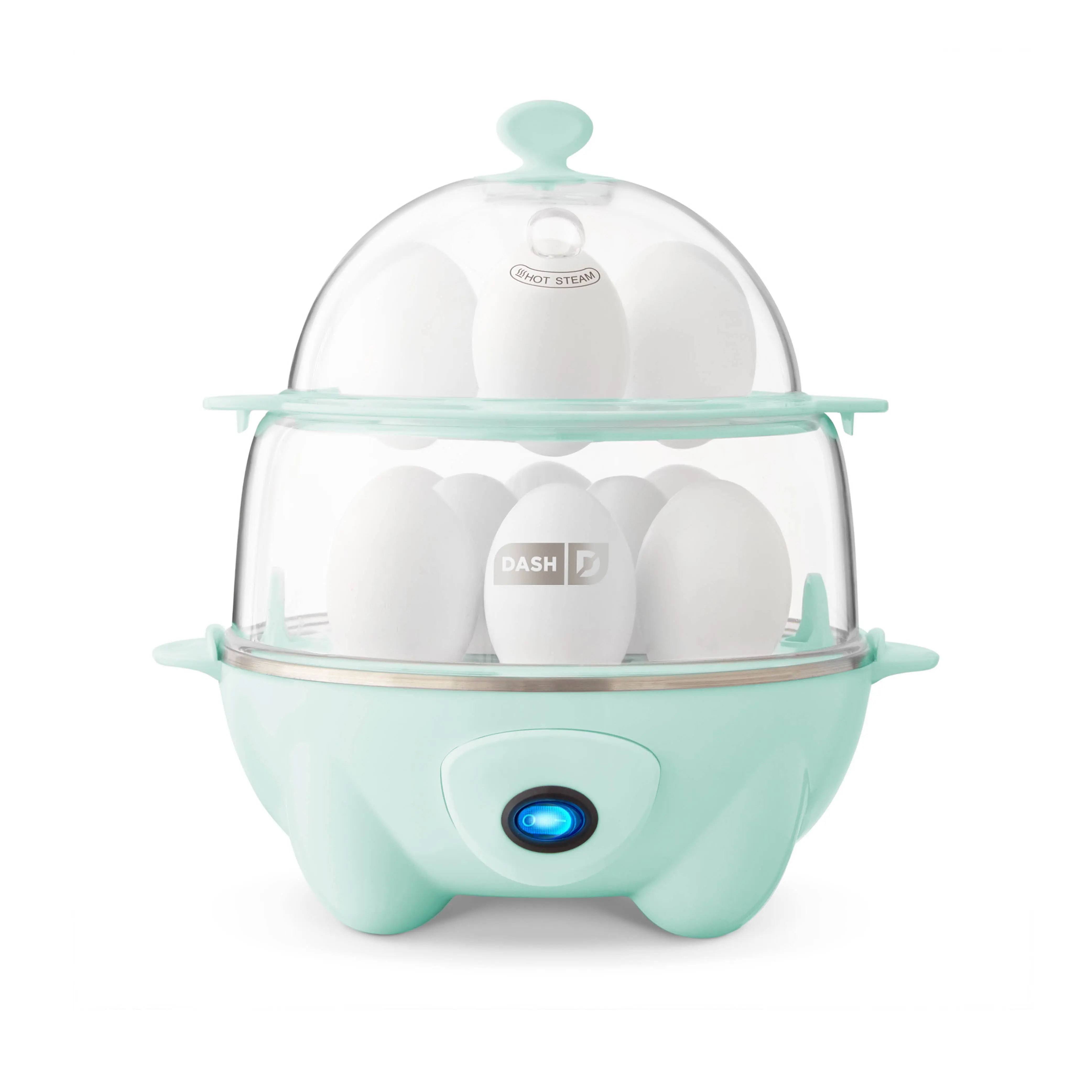 Dash Deluxe Egg Cooker for Hard Boiled, Poached, Scrambled Eggs, Omelets, Steamed Vegetables, Dumplings & More, 12 capacity