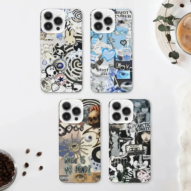 Weird Grunge Collage Phone Case, y2k Moodboard Cover iPhone 17 16 15 14 13 12 11