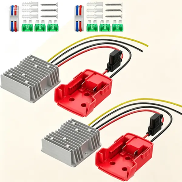 Step Down Converter 2 Pack 18V to 12V DC Power Adapter 20A 240W Buck Regulator with 30A Fuse & Wire Terminal Compatible for Power Wheels High Current Output Reusable Durable Voltage Reducer