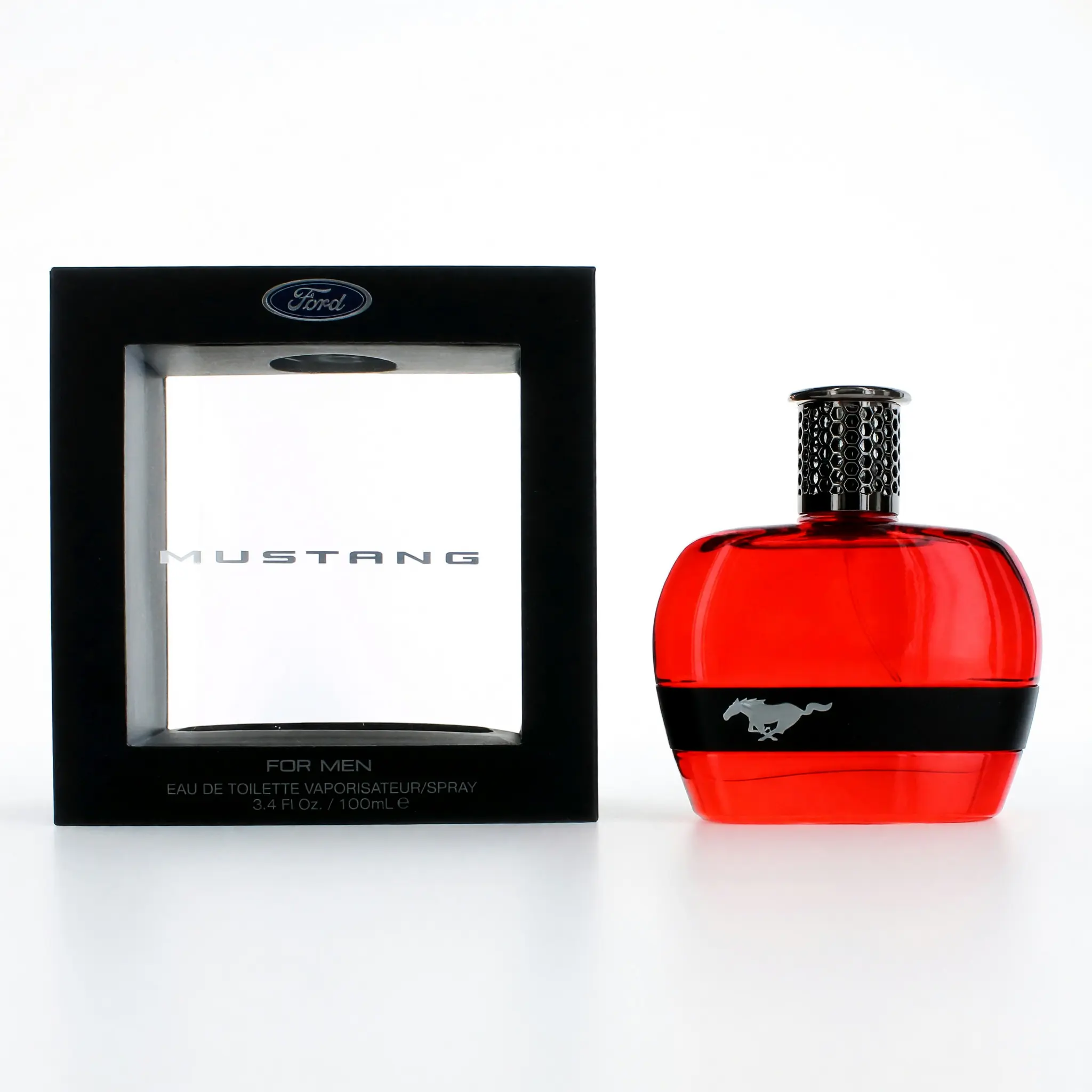 Mustang Red Men's Signature Scent Fragrance - 3.4 oz EDT Liquid Spraying for Men, with Lemon, Grapefruit, Lavender, Musk, Fresh Blend & Deep Base Notes, Signature Scent Men's Fragrance