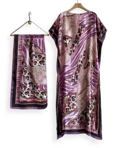 Women's Floral Print Long Scarf & Poncho Set, Casual, Soft, and Comfortable Shawl for Beach Vacations, Beach Cover-Up, Fashion Accessories for Women & Girls