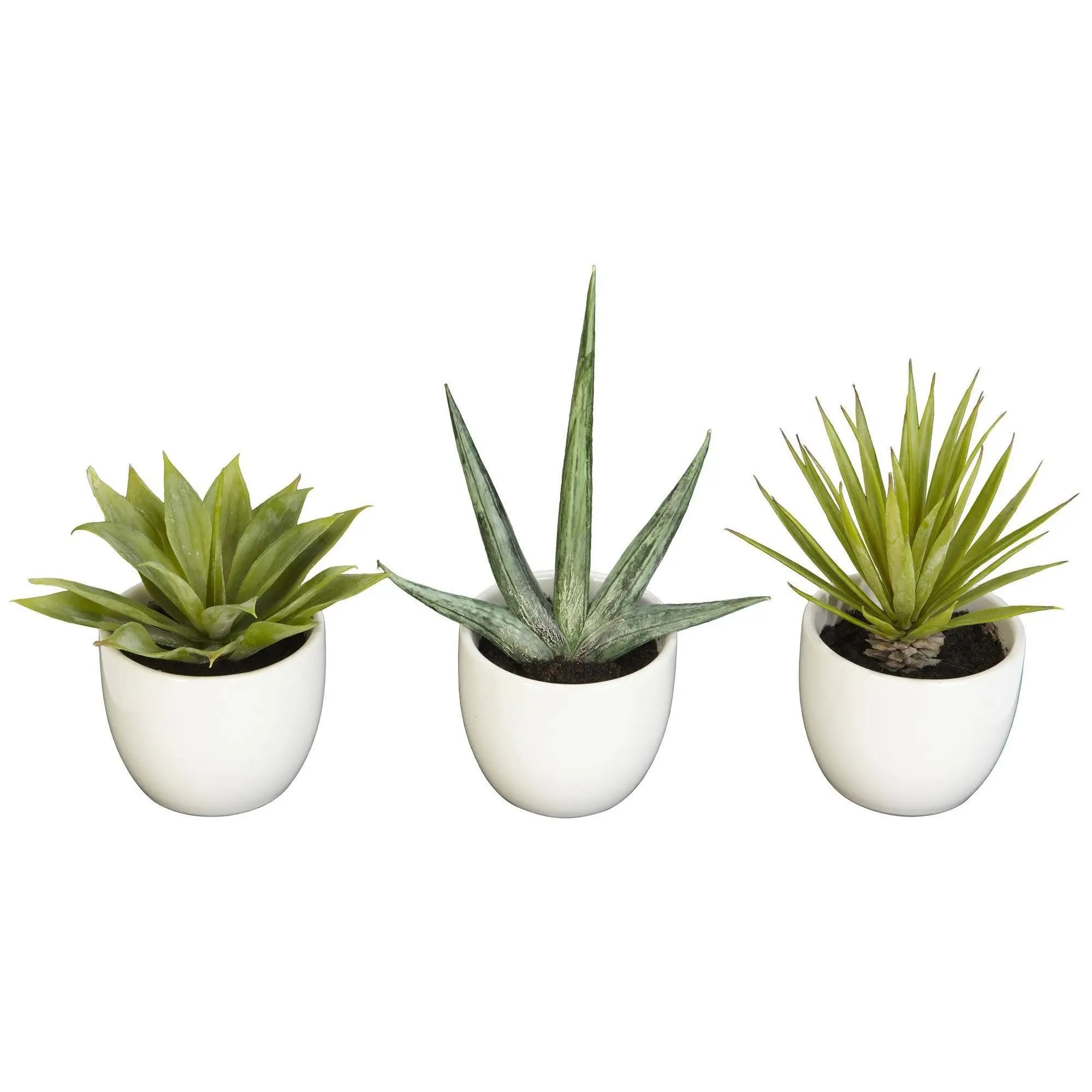 3-Piece Southwest Multi-Size Variety Mix Synthetic Succulent Plant Collection - Artificial Flowers, Agave Types Ornaments, Home Decor Accessory