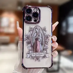 Virgin Mary pattern mobilephone case, drop-proof.shockproof, protectivecover gift for men andwomen, suitable for allmodels from iPhone17 toiPhone11
