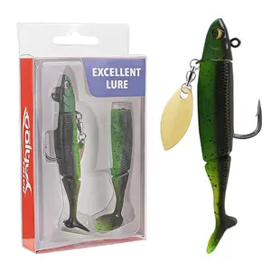 20g Lead Head Soft Lure Set - Glow-in-the-Dark T-Tail Artificial Baits, Lifelike Fishing Tackle for Freshwater Bass Fishing
