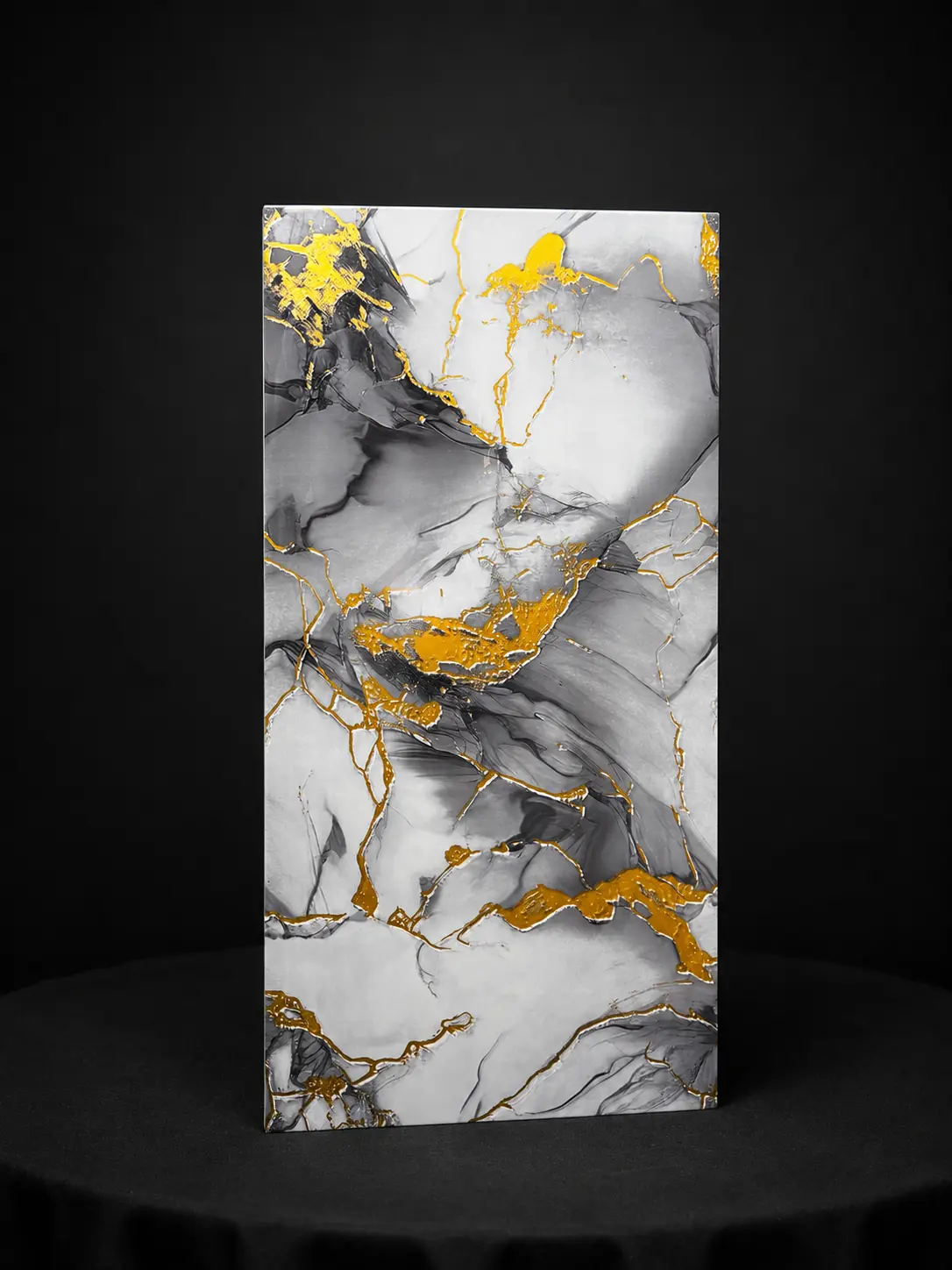 Aurora Gold Peel & Stick Backsplash Tile 12"x24", 20-Pack Faux Marble Self Adhesive Wall