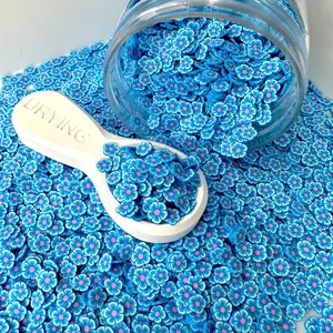 FAKE Blue Tropical Flower, Floral Themed Polymer Clay Sprinkle (NOT EDIBLE)
