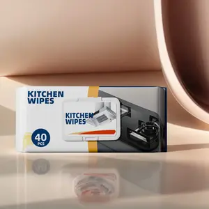 40-Sheet Kitchen Cleaning Wipes - Powerful Oil Stain Remover Safe for All Surfaces Ideal for Daily Use