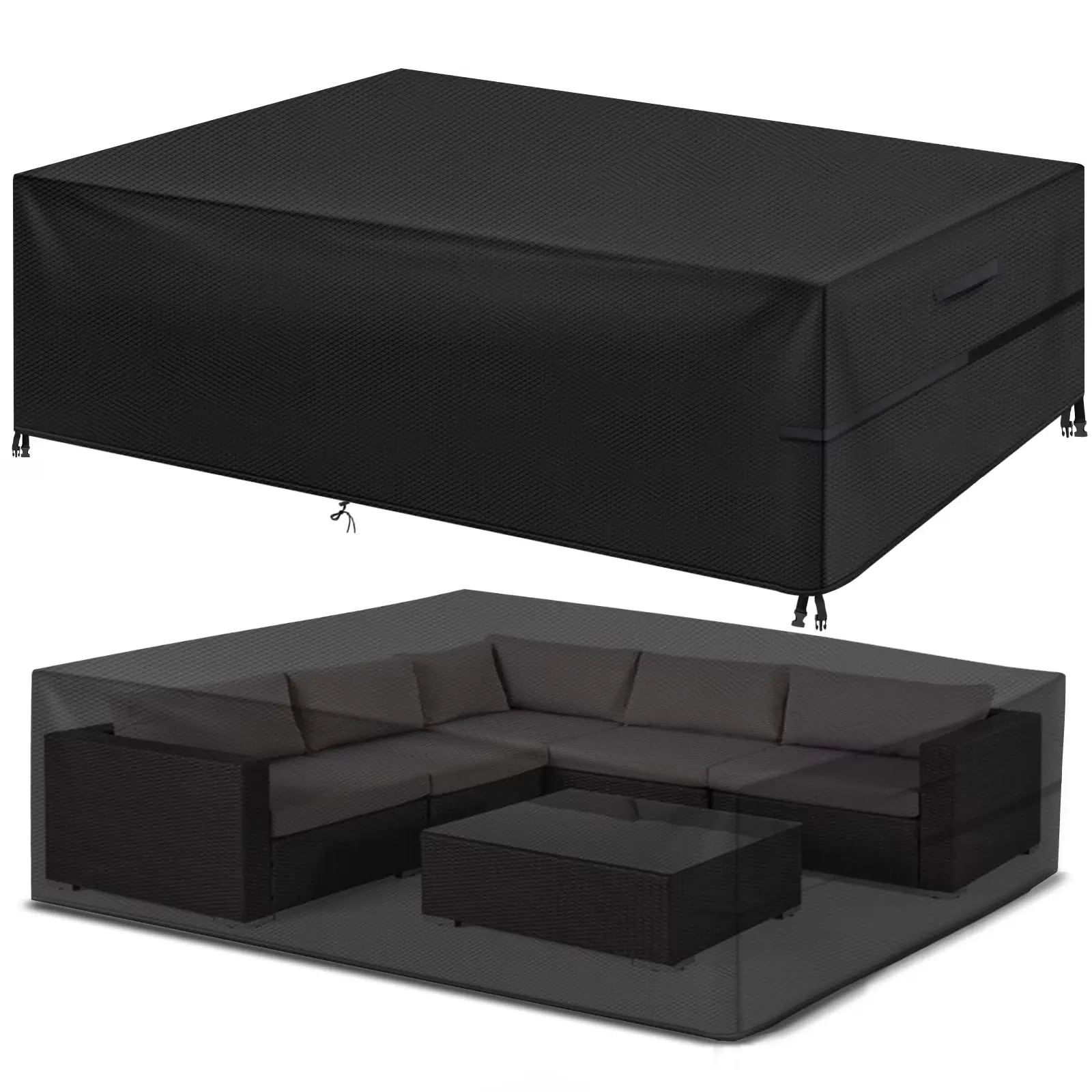 HOCOSY 1-Piece Outdoor Sofa Fabric Cover, 78"x64"x31" Premium 420D Oxford Cloth Washable Waterproof Windproof Sun-Protective Couch Protector for Patio Furniture Sets, Outdoor Sofa Cover