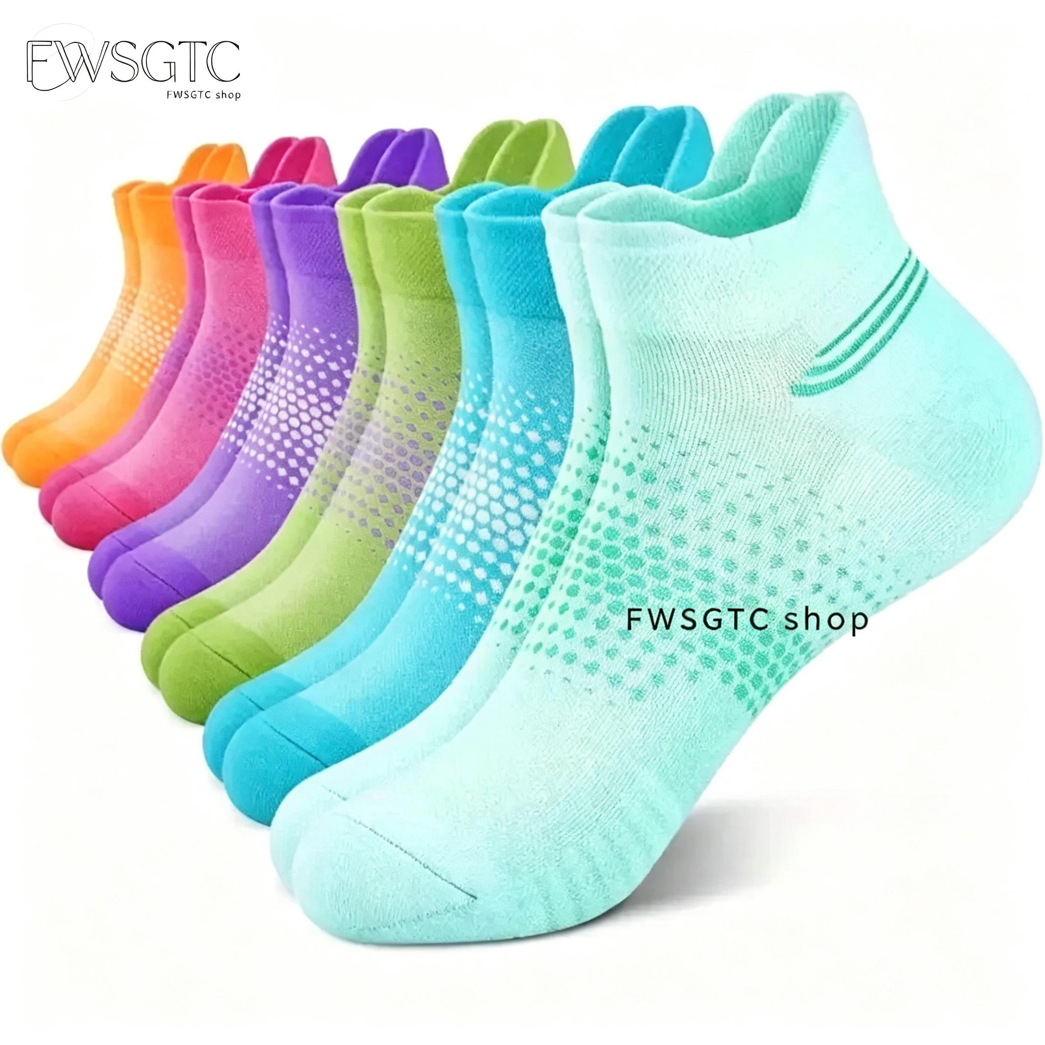 Women’s 6-Pack Low Cut Compression Ankle Length Socks - Shock-Cushioned, Ergonomic Arch Support, Air-Permeable Athletic Socks for Gym/Outdoor Activities & Daily Foot Care