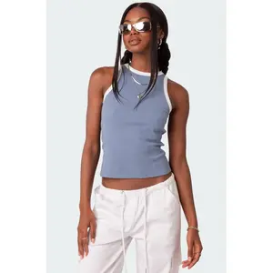 Contrast Ribbed Tank Top