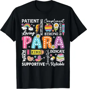 Soft Fit Cotton Short-Sleeve Round Neck Sports T-Shirt - Comfortable Flat Garment with Paraprofessional Last Day of School Summer Prints & Graphics