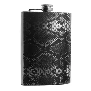 8oz Rattlesnake Stainless Steel flask L1