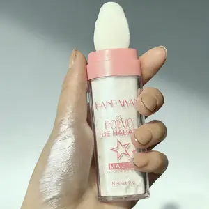 Shimmering Highlighter Powder with Soft Makeup Sponge Head Body Glitter High-Gloss Makeup Powder & Glitter Bar for Natural Brightening and Radiant Finish Party Cosmetic Beauty Product