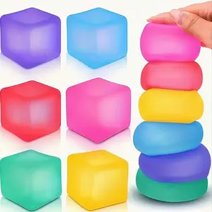 1/3/5 Packs Colorful Fidget Toy Cubes | Soft Sensory Toys, Taba Soft Rubber Fidget Toys for Anxiety Relief | Cat Toys | Desktop Stress Ball Accessories | Party Favors | Easter Egg Fillers | Halloween & Christmas Gifts