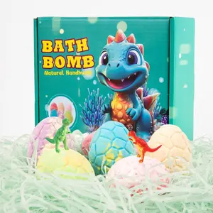 6-Pack Dinosaur Egg Bath Bombs with Toy Inside, Explosive Salt Balls, Dinosaur Style Bath Additives, Immersive Bathing Experience, Body Care