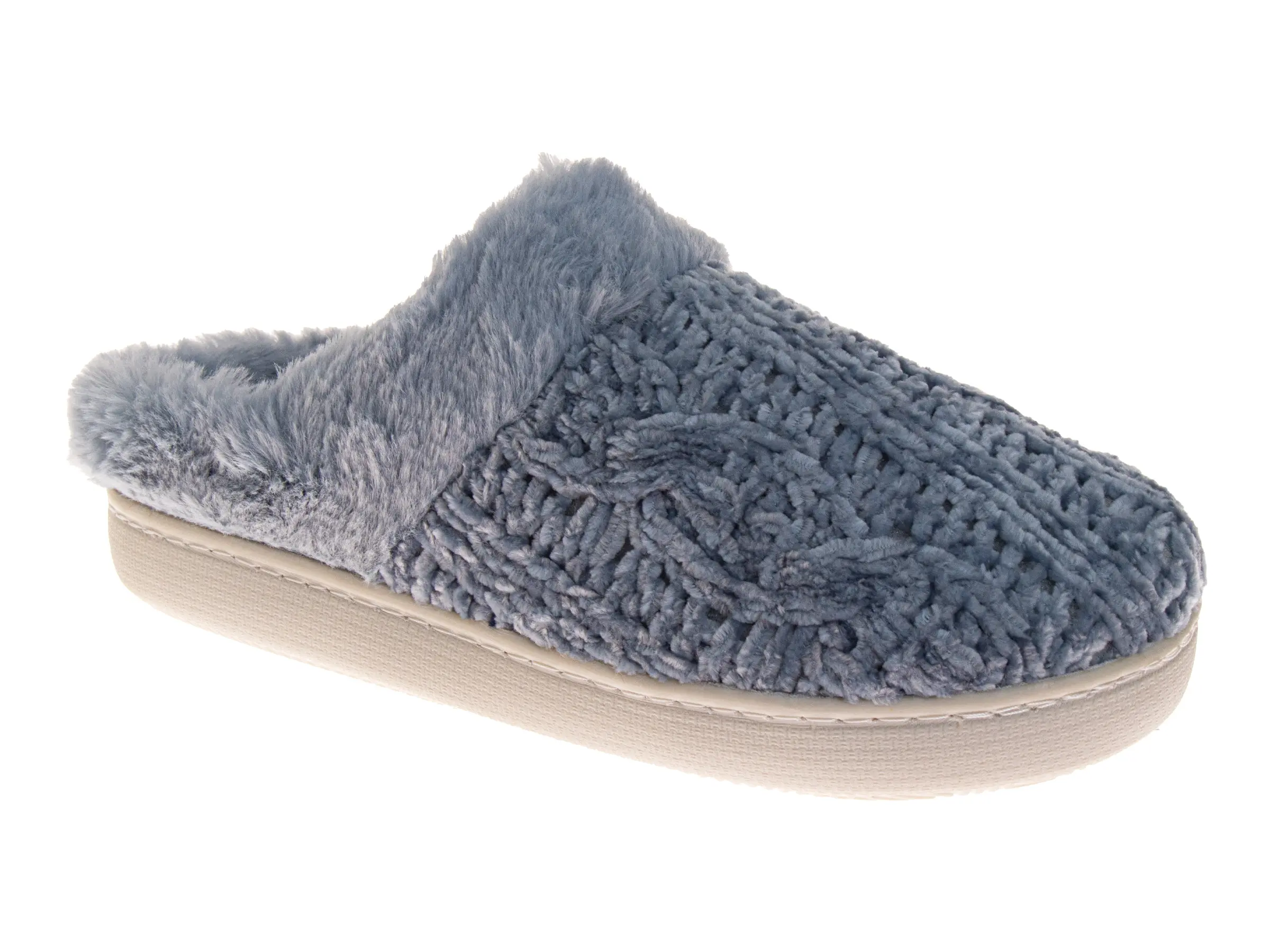 Badgley Mischka Womenâ€™s Knit House Slippers, Plush Lined Slip-On