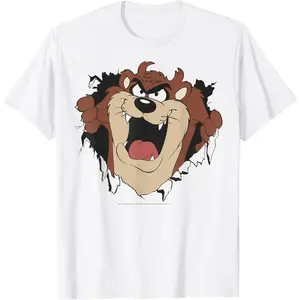 Fashionable Casual Top Cotton Men's Short Sleeve Looney Tunes Taz Rip T-Shirt