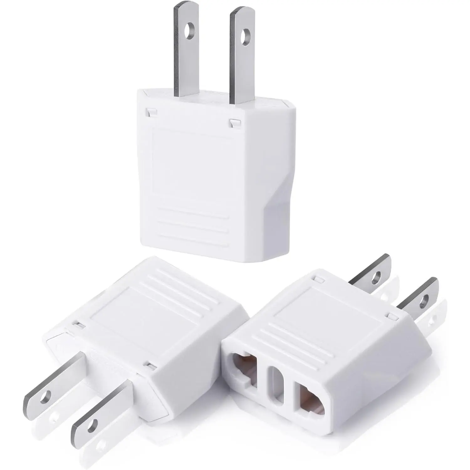 3 Pack EU to  Plug Adapter - European to  Plug Adapter