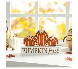 Glitzhome 11.75"L Fall "PUMPKIN PATCH" PumpkinsTable Sign