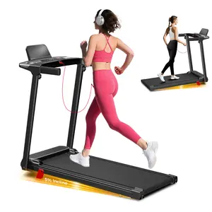 Portable Treadmill with 5% Incline 3.0HP Brushless Motor LED Display 300LBS Capacity Foldable Walking Pad for Home Office Quiet Operation,gym machine walking pad girlie,Portable Adjustable Treadmill with Programs