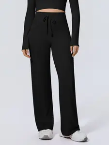 Women's Casual Wide Leg Sport Pants Loose Straight Leg Pants, Wide Leg High Waisted Athletic Sporty Casual Sweatpants Comfortable Daily Wear, Casual Sporty Trousers, Casual Comfy Sporty Athleisure Style Bottoms