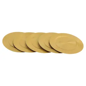 Gold Round Plastic Decorative Charger Plates 13inch 100Pcs for Wedding Party Birthday Table Decor