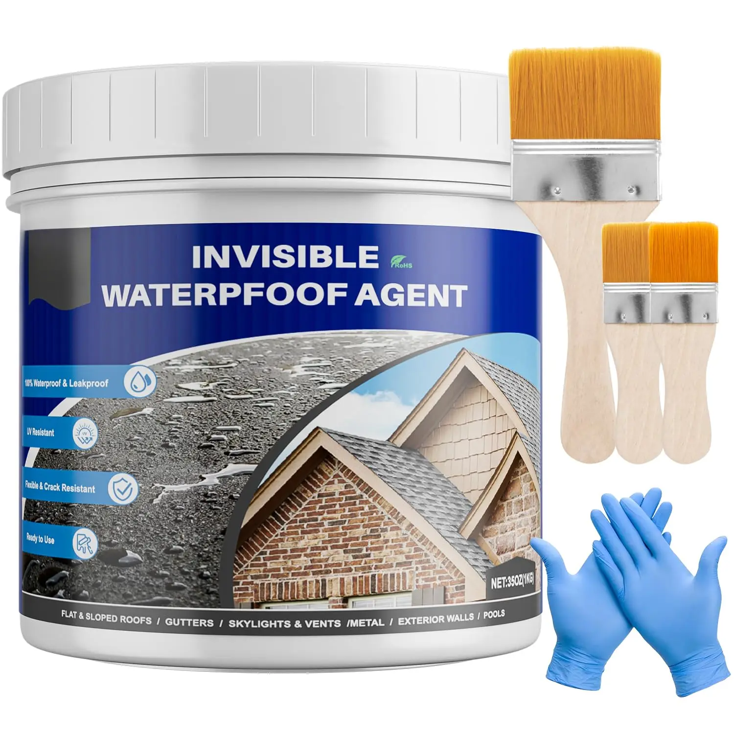 Transparent  Sealant,35oz Clear Transparent  Coating,Liquid Invisible Water Proof Agent for Roofs Walls,Garden,Bathroom,Kitchen Indoor & Outdoor Water Proof Sealant