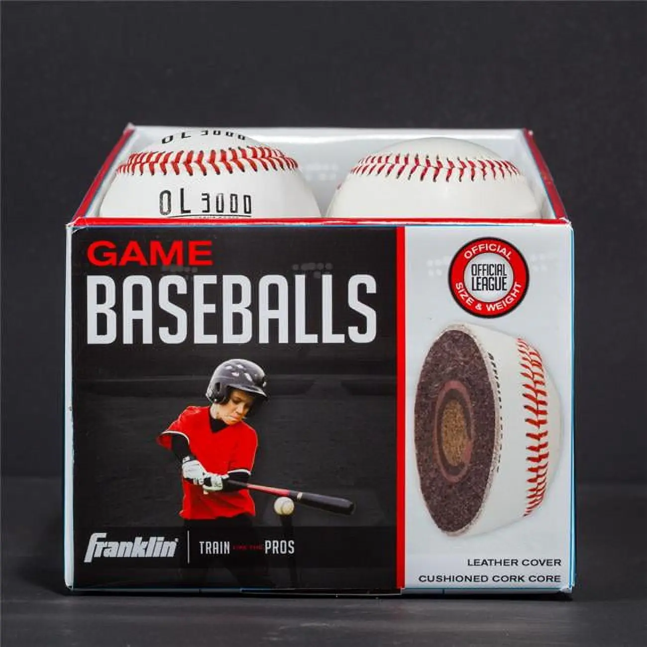 Franklin Official League Baseballs for Collectors, Genuine Leather, 9 in. Regulation Size, White, 12-Pack