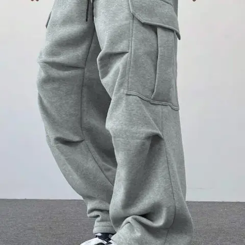 Men's Solid Color Jogger Pants with Elastic Drawstring, Sporty Workwear Style, Featuring Front and Back Pockets as Well as Side Flap Pocket Design, Suitable for All Seasons, Casual and Minimalist Street Style Straight-Leg Trousers, Plus Size Men's Apparel