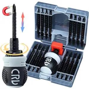 34 in 1  Short Ratchet Screwdriver CR-V hardened hard dual-purpose screwdriver head Telescopic dual-purpose screwdriver cross Slotted screwdriver head Screwdriver powerful magnetic multi-function fathersdaygift