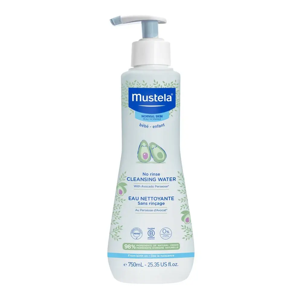 Mustela No Rinse Cleansing Baby Micellar Water - 25.35 fl oz: Hypoallergenic Paraben-Free Avocado Formula