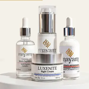Mayam Beauty Ultimate Glow-Up Skincare Kit - Fade Spots, Firm Skin, Anti-Aging Peptide Serum, Vitamin C, Retinol, SPF50 Day Cream, Night Cream, Hyaluronic Acid, Niacinamide - Repair (ORANGE+PINK+RED+DARKBLUE