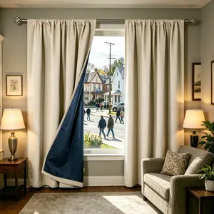 2-Pack Full Blockout Rod-Pass Through Drapes, Ultra-Thin Soundproof Insulating Blackout Curtains, Bedroom Living Room Universal Use